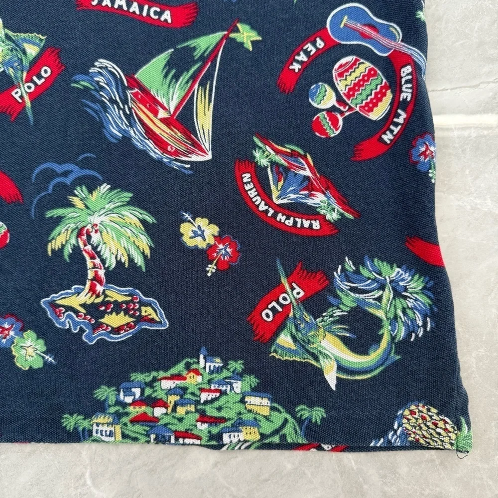 Boys Ralph Lauren Tropical Jamaica 100% Cotton Polo Short Sleeve Shirt Medium - Picture 4 of 16